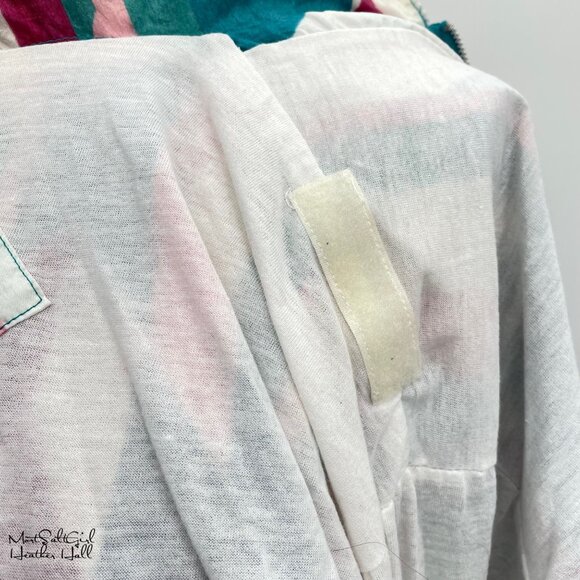 Vintage 80's Hooded Windbreaker with Abstract Pink & Teal Geometric Pattern - Picture 9 of 11